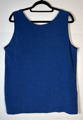 Nueva Camiseta sin Mangas RARA Chico's Travelers Belladonna Azul Reversible Talla 3 XL 16 18 NUEVA CON ETIQUETAS Foto 1 de 4