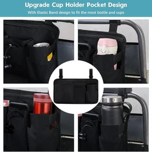 Armrest Accessories Pouch Double-stitched Organizer Polyester Wheelchair Bag - Picture 1 of 6