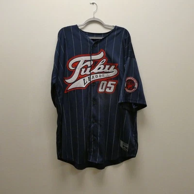 复古 FUBU 棒球球衣尺寸 2X (XXL) 说唱嘻哈 Urban Street 2005 Y2K — 第 1/4 张图片