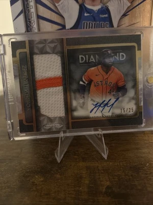 2023 Topps Diamond Icons Yordan Alvarez Jumbo Game Used Patch Auto /25 - Image 1 of 2