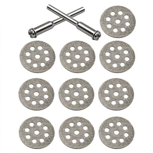 10 Pcs Diamond Cutting Off Disc +2* Connecting Rod For Cutting Gemstones, Glass - Picture 1 of 12