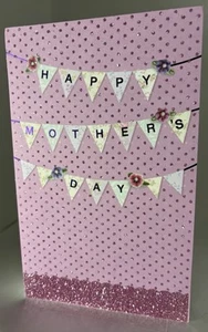 Mother's Day Greeting Card For Anyone Pink Dot Design W/A Mother's Day Banner - Picture 1 of 5