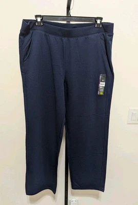 Athletic Works Women's Plus Fleece Open Pants Activewear Blue Pockets XXL 20 - Image 1 of 4