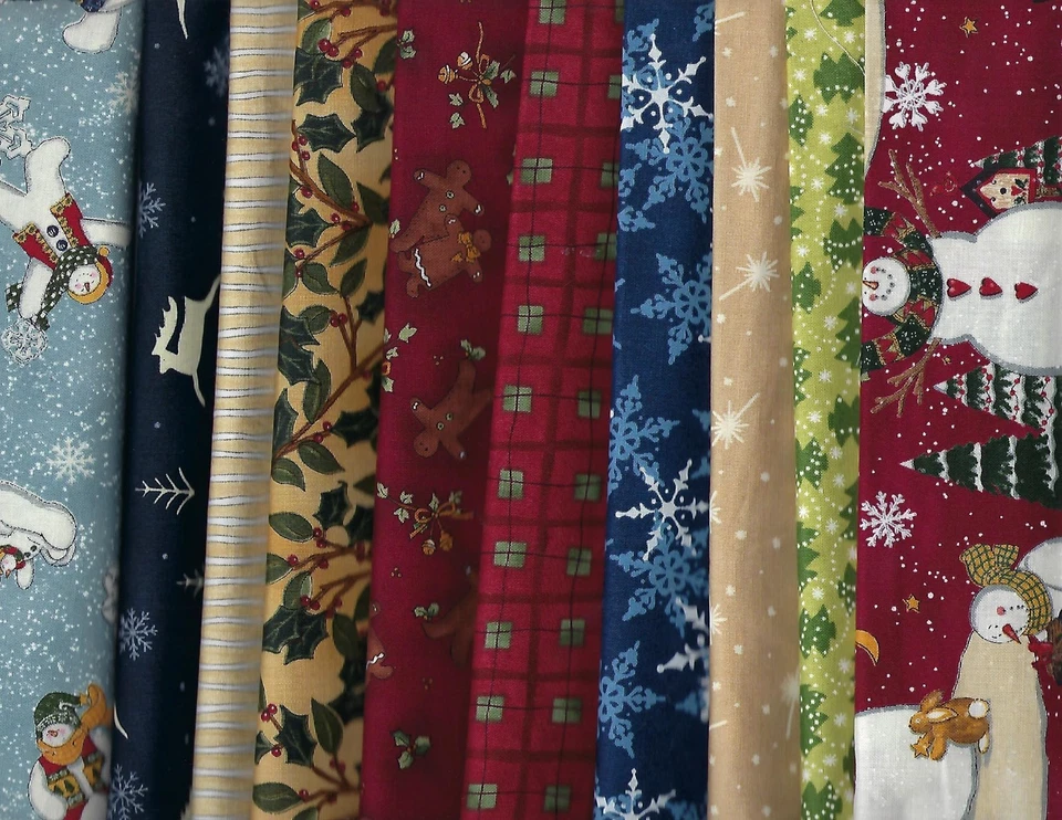 Moda Deb Strain Winter Cotton Quilt Fabric 10 Fat Quarter Cuts LAST! - Image 1 of 1