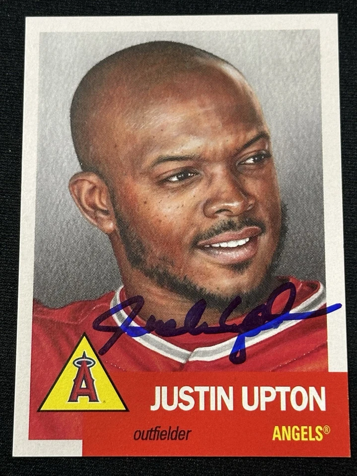 Tarjeta automática autografiada 2018 Topps Living Set firmada por Justin Upton #126 Angels Foto 1 de 1