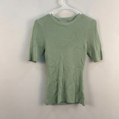 Guess Womens XL Sweater Top Pullover Short Sleeve Knit Green Open Back - Image 1 of 4