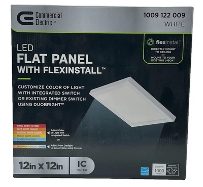Panel de instalación flexible eléctrico comercial 12x12 pulgadas Luz plana LED blanca 92113 Foto 1 de 3