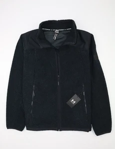 Under Armour Mens Mission Full-Zip Jacket Black L Fleece Zip Pocket Elastic Cuff - Picture 1 of 16