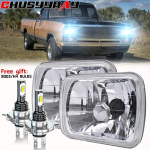 Pair 5x7" 7x6" LED Headlights Hi/Lo Beam For Dodge D150 D250 D350 Ram 50 - Picture 1 of 16