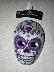 Unisex Day of the Dead Full Face Skull Diamond Web Halloween Masquerade Mask - Picture 1 of 4
