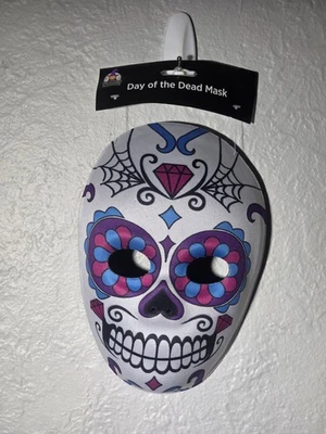 Unisex Day of the Dead Full Face Skull Diamond Web Halloween Masquerade Mask - Image 1 of 4