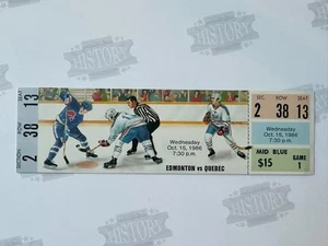 1986 Nordiques Oiolers Ticket 10/15/86 Tikkanen 1st Hat Trick Gretzky 5 Assists - Picture 1 of 2