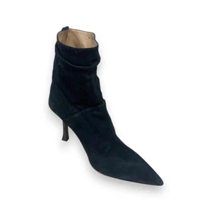 Hugo Boss Vivian Bootie 90-S femme talons daim noir taille 6 EU 36 PRIX DE DÉTAIL SUGGÉRÉ PAR LE FABRICANT 399 $ - Photo 1/4