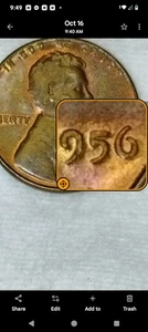 1956 Wheat Penny No Mint Mark, DDO! Die Chips On R In Liberty, Part Of 6 Missing - Picture 1 of 24