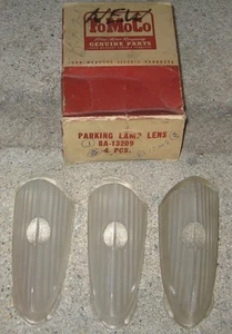 1949 Ford Car NOS Glass Parking Light Lens Lot of 3 8A-13208 (2) & 8A-13209 (1) - Picture 1 of 5