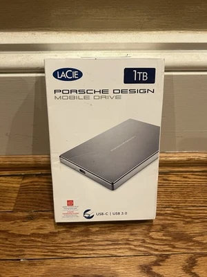 LaCie Porsche Design Mobile Drive 1TB USB-3.0 USB-2.0 External Hard Drive-SEALED - Image 1 of 4