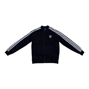 Vintage 00s Adidas Zip Jacket Navy Blue and white Blue Tag Trefoil Logo Youth M - Picture 1 of 9