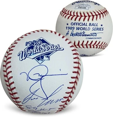 Mark McGwire and Jose Canseco Autographed 1989 World Series Signed Baseball JSA - Image 1 of 3