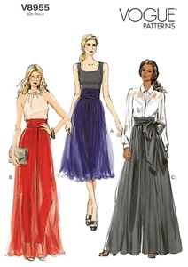 Vogue V8955 Sewing Pattern Misses Wide-Legged Pants Size A5 (6-8-10-12-14) UNCUT - Picture 1 of 10