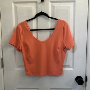 Lululemon Align Short Sleeve Cropped Top Raspberry Cream, Size 12 NEW - Picture 1 of 17