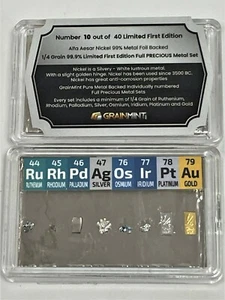 GM 1/4 Grain Rhodium Iridium Osmium  Palladium Gold Platinum + Nickel Backed - Picture 1 of 4