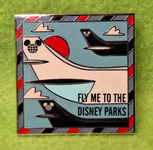 Fly Me to the Disney Parks Mickey Head Globe Icon Jet Pin Disney Parks - Picture 1 of 15