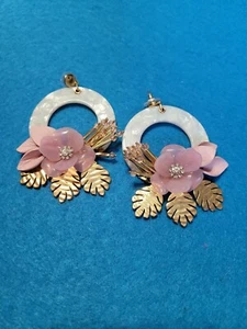 KATE SPADE ♤ NEW YORK "SLICE OF STONE STATEMENT DOOR KNOCKER EARRING" NWT $128 - Picture 1 of 11