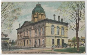 US Zollgebäude Ogdensburg NY New York Rarität Ansicht 1900er Vintage Postkarte - Bild 1 von 2