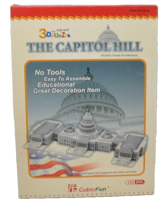 3D Puzzle The Capitol Hill, World's Great Architecture CubicFun 132 Pcs - Image 1 of 1