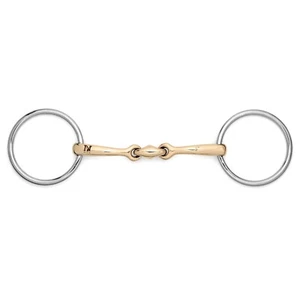 Anillo Suelto NY TACK Plata Alemana Doble Articulación Pastilla Snaffle Caballo Broca - Imagen 1 de 3