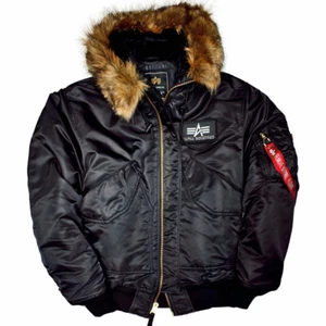 Alpha CWU 45P Hooded Kapuze Fliegerjacke Bomberjacke Fell abnehmbar schwarz - Bild 1 von 36