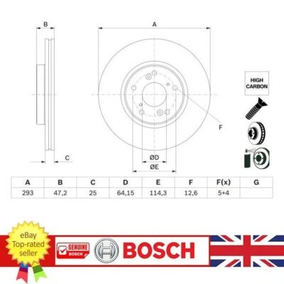 Discos de freno para Honda ACCORD 12- HR-V 14- VELO 13- 45251-T2G-A00, 0986479G58 Foto 1 de 2