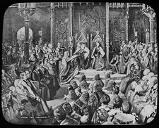 Magic Lantern Slide KING EDWARD VII'S CORONATION SIGNING THE DECELERATION C1901