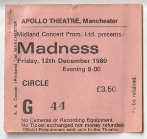 MADNESS Ticket The Apollo MANCHESTER Original 12. Dezember Absolute Tour - Bild 1 von 6