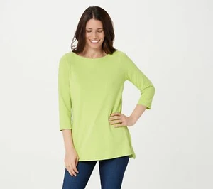 Isaac Mizrahi Live! 3/4-Arm Stricktop mit gekreuztem Rückendetail - mehr Farbe - - Bild 1 von 7