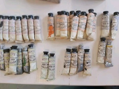 Vintage Wintex Rare Winsor & Newton Fabric Oil Paint Tubes 32 Tubes With Boxes - Image 1 of 4