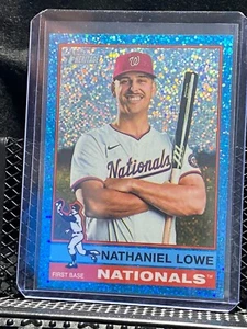 Nathaniel Lowe 2025 Topps Heritage Chrome Light Blue Sparkle SP #485 Nationals - Picture 1 of 2