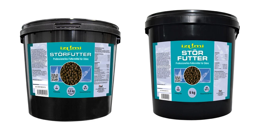 Störfutter IZUMI Stör Teich sinkendes Futter 3 bis 8 mm, 3,5kg - 6kg - 25 kg - Bild 1 von 2