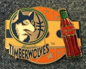 Pin Minnesota Timberwolves ~ NBA ~ Coca Cola ~ Coca-Cola ~ De colección 1994 por Imprinted Products - Imagen 1 de 3
