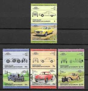 Union Island 1985 Leaders of the World Automobiles MNH set in 4 pairs. - Picture 1 of 1
