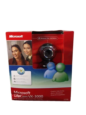 Microsoft LifeCam VX-3000 USB 2.0 Webcam Factory Sealed  - Image 1 of 4