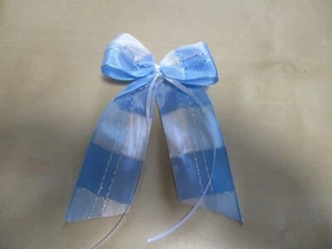 10 er Pack  Deko Schleifen - Blau weiß  - Weihnachtsbaum -Weihnachtsschleifen - Bild 1 von 3