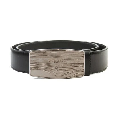 Prada Woodgrain Buckle Leather Belt 28170 - Изображение 1 из 3