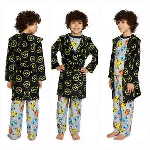 Pokemon Boys 3 Piece Robe and Pajama Set Size 10 - Picture 1 of 8