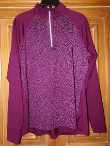 OLD NAVY ACTIVE WOMENS SIZE XL PETITE FITTED PURPLE LONG SLEEVE 1/4 ZIP TOP - Picture 1 of 2