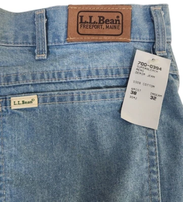 Vintage 90s LL Bean Super Bleach Straight Leg Jeans Men's 38x32 Made In USA - Image 1 of 4