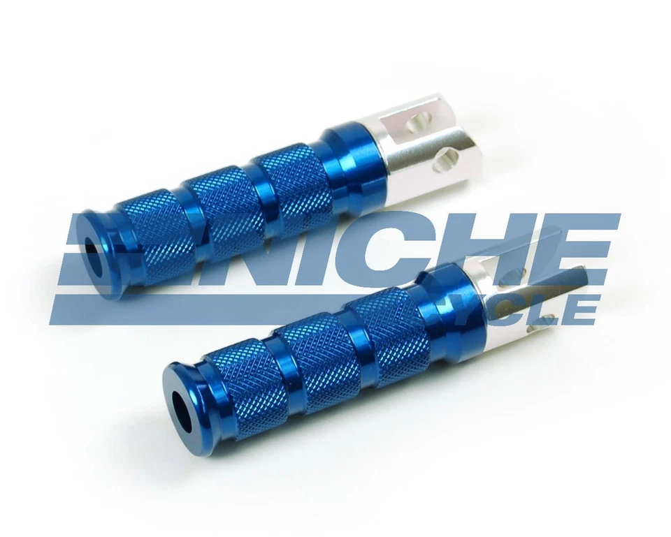 Honda CBR1100XX 1997-1999 Front Blue Round Billet Race Foot Pegs - Image 1 of 1