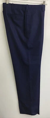cesare attolini Pant Dark Royal Blue 120’s Wool Tapered Size 32x30  3.5”Inch Hem - Image 1 of 4