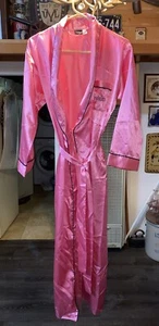 Frederick's of Hollywood Pink Polyester Satin Look  & Black Lace Size (S )Robe - Picture 1 of 9