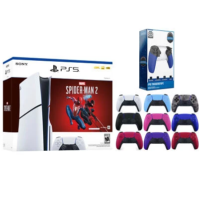 Sony PS5 Slim Disc Spider-Man 2 with Extra Controller and FPS Trigger Kit - Image 1 of 4